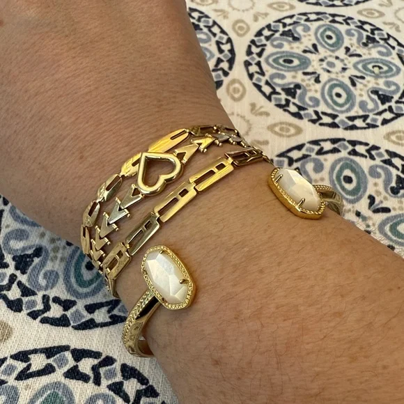 Kendra Scott Elton Gold Ivory Cuff Bracelet - Picture 4 of 10